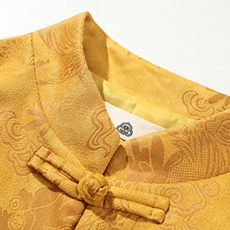 Tactile Stand-Collar Frog-Button Grounding Men's Jacket