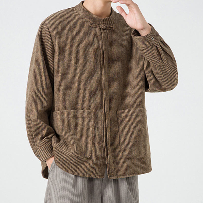 Ribbed Cotton Corduroy Frog-Button Mindful Men's Jacket