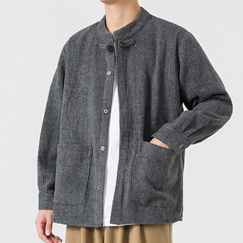 Ribbed Cotton Corduroy Frog-Button Mindful Men's Jacket