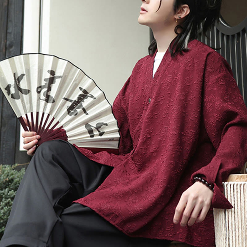 Breathable V-Neck Lace-Up Long Sleeve Meditation Shirt