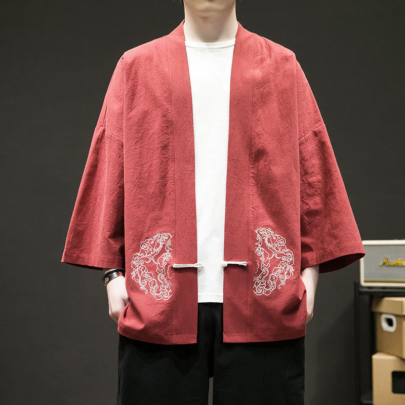 Tactile Cotton Open Front Mindful Kimono Jacket