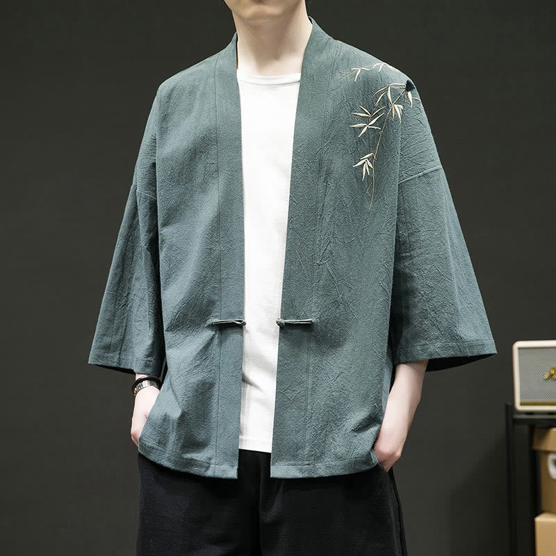 Tactile Cotton Open Front Mindful Kimono Jacket