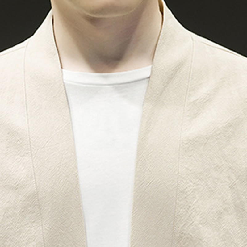 Tactile Cotton Open Front Mindful Kimono Jacket