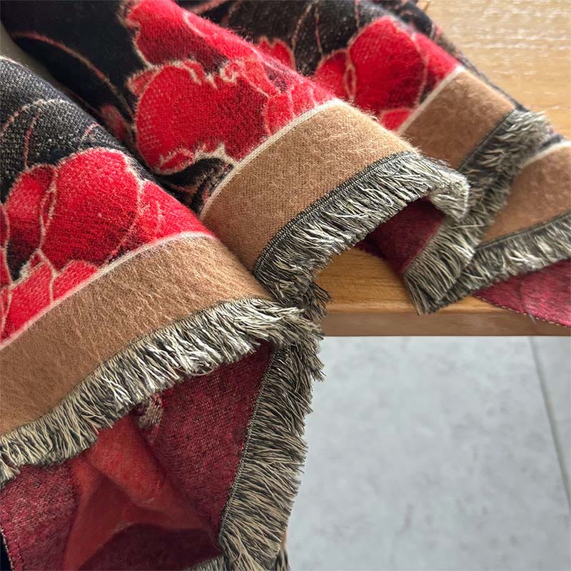 Thermal Knit Phoenix Pattern Meditation Shawl Wrap