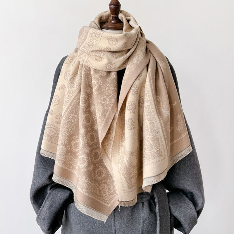 Thermal Geometric Paisley Knit Meditation Shawl
