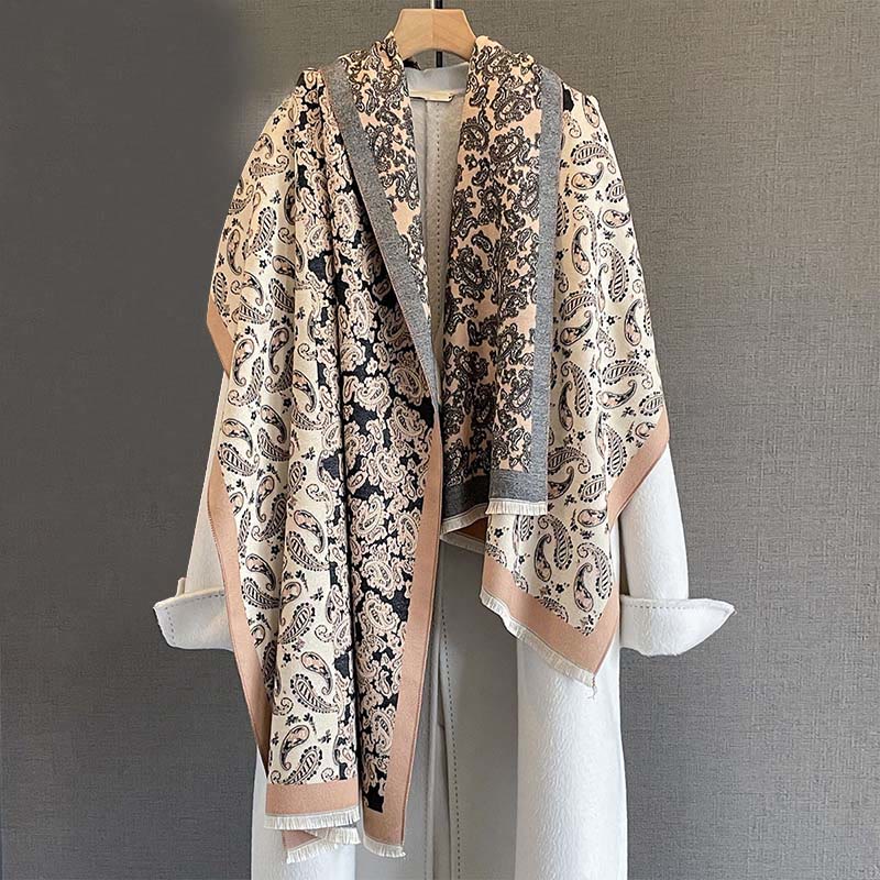 Tactile Knit Paisley Patchwork Meditation Tibetan Shawl