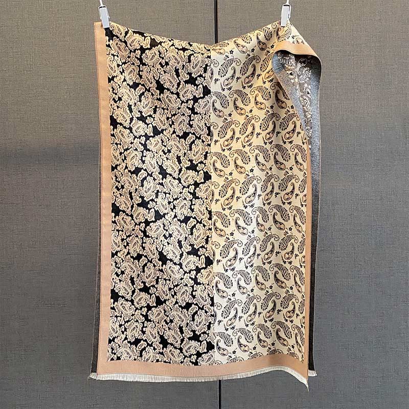 Tactile Knit Paisley Patchwork Meditation Tibetan Shawl