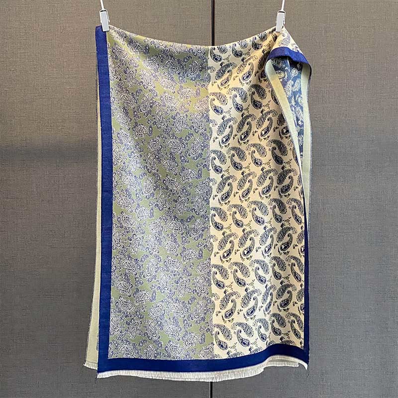 Tactile Knit Paisley Patchwork Meditation Tibetan Shawl