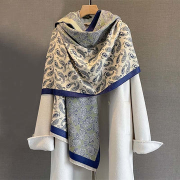 Tactile Knit Paisley Patchwork Meditation Tibetan Shawl