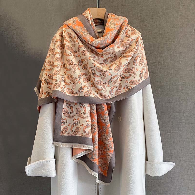 Tactile Knit Paisley Patchwork Meditation Tibetan Shawl