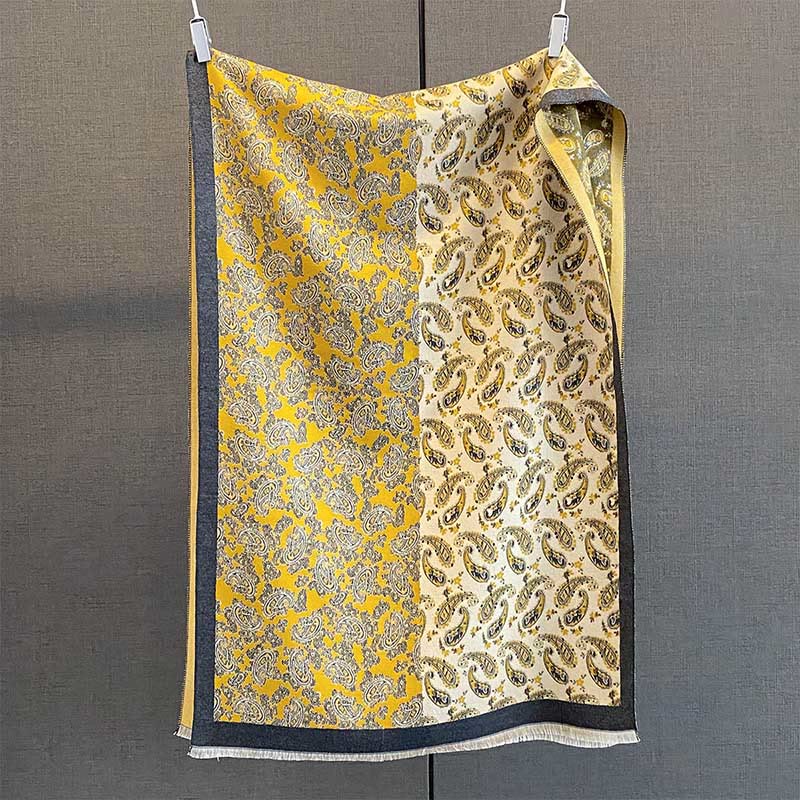 Tactile Knit Paisley Patchwork Meditation Tibetan Shawl