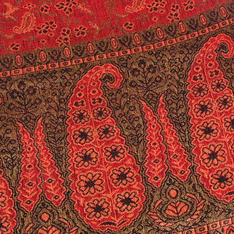 Intricate Jacquard Paisley Knit Meditation Shawl Wrap