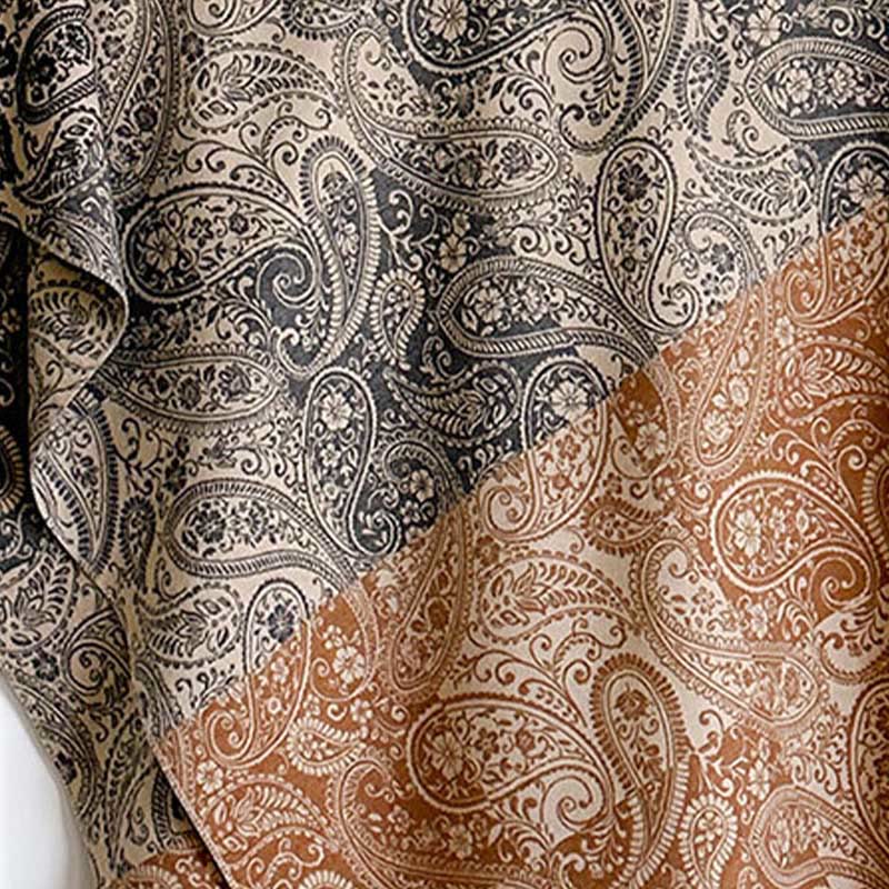 Winter Thermal Color Matching Paisley Vines Pattern Tassel Cozy Scarf Shawl