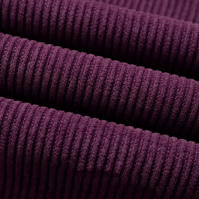 Winter Straight Leg Design Cotton Corduroy Women's Wide Leg Pants With Pockets