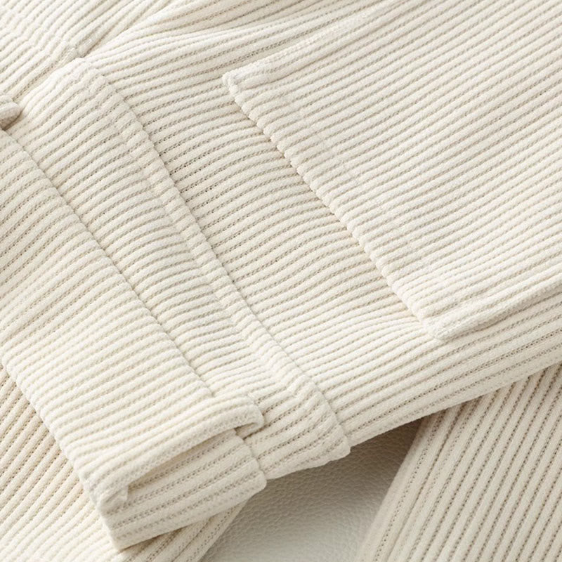 Winter Straight Leg Design Cotton Corduroy Women's Wide Leg Pants With Pockets