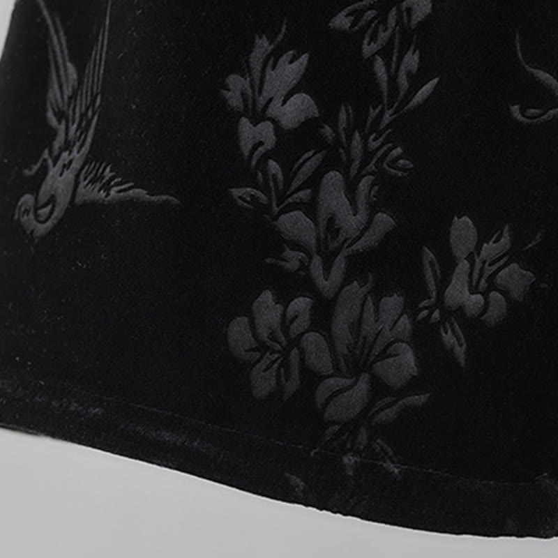 Women's Jacquard High Waist Design Wide Leg Cotton Fleece-Lined Pants With Pockets