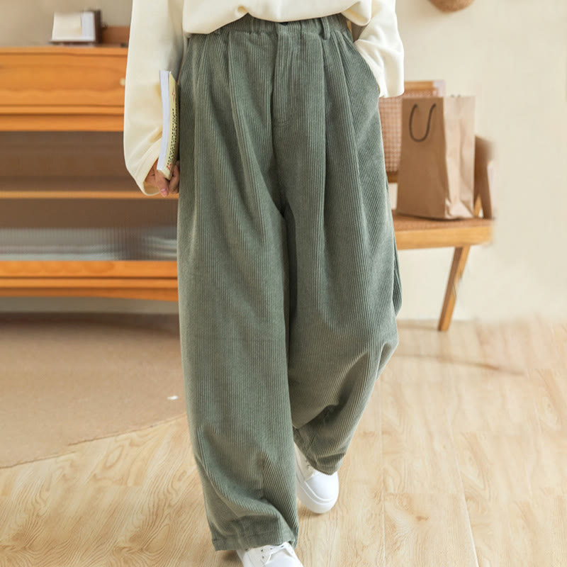 Tactile Cotton Corduroy High-Waist Meditation Pants