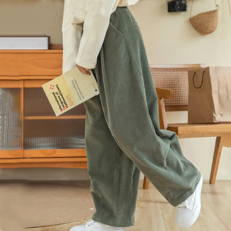 Tactile Cotton Corduroy High-Waist Meditation Pants