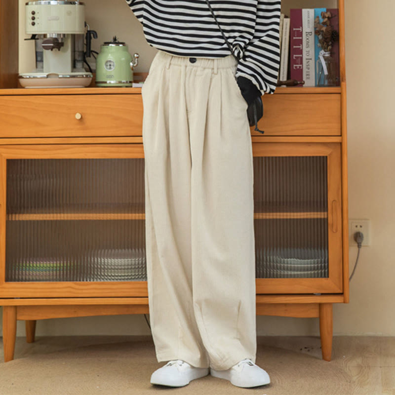 Tactile Cotton Corduroy High-Waist Meditation Pants