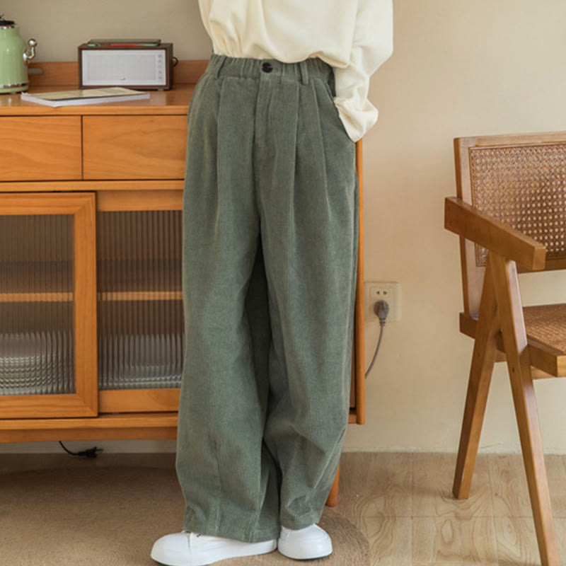 Tactile Cotton Corduroy High-Waist Meditation Pants