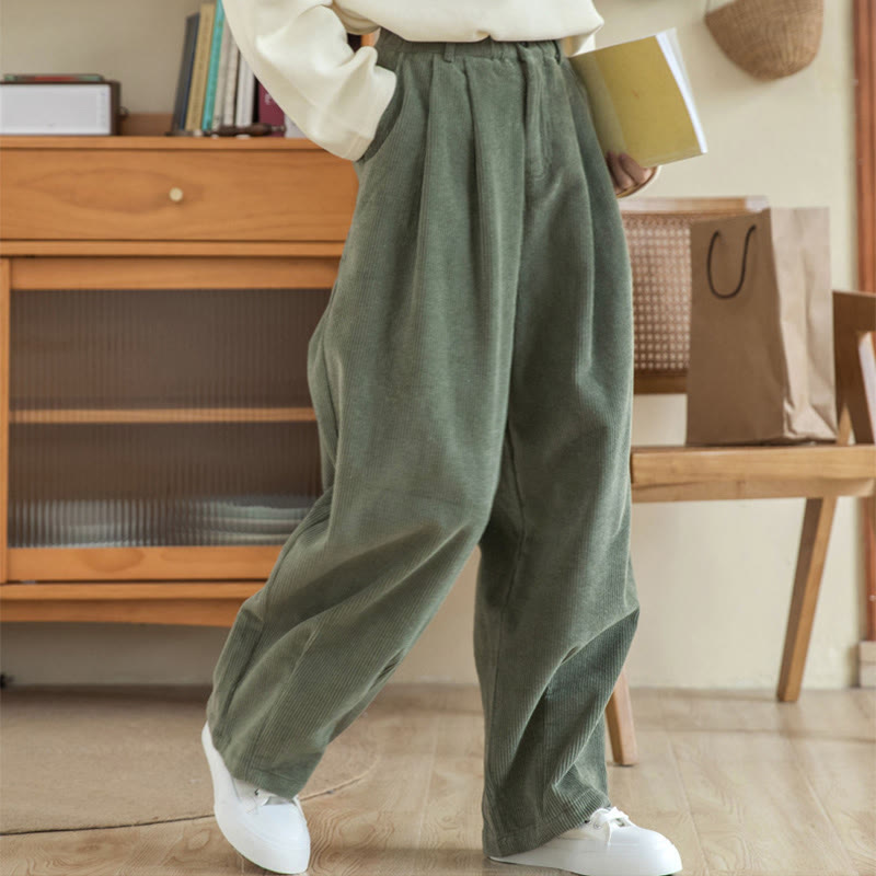 Tactile Cotton Corduroy High-Waist Meditation Pants