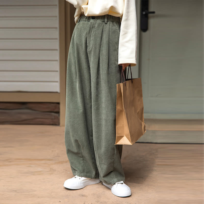 Tactile Cotton Corduroy High-Waist Meditation Pants