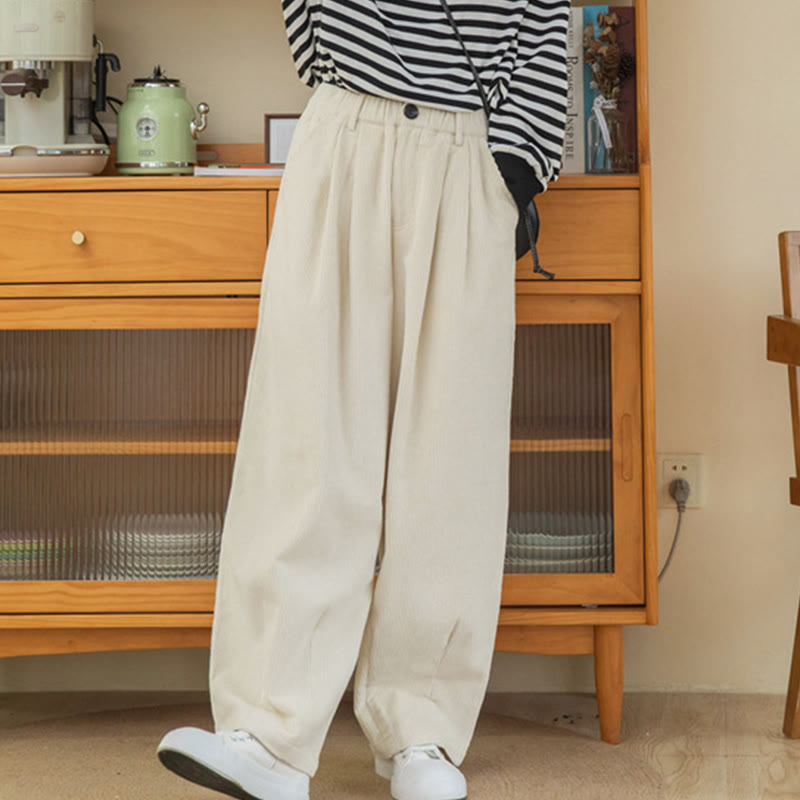 Tactile Cotton Corduroy High-Waist Meditation Pants