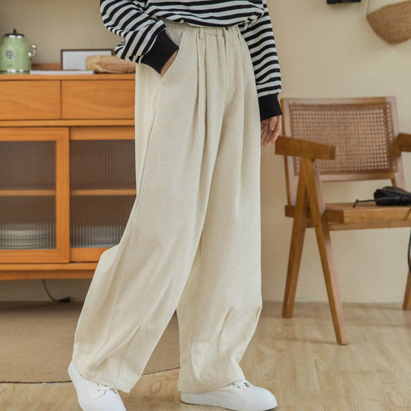 Tactile Cotton Corduroy High-Waist Meditation Pants