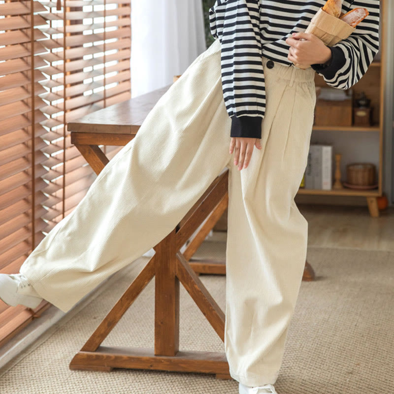 Tactile Cotton Corduroy High-Waist Meditation Pants