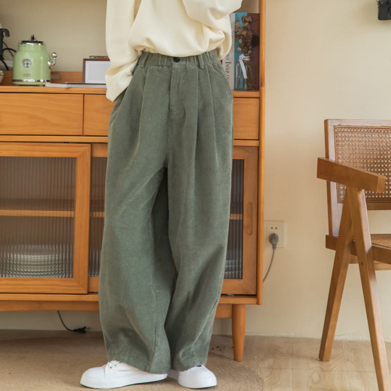 Tactile Cotton Corduroy High-Waist Meditation Pants