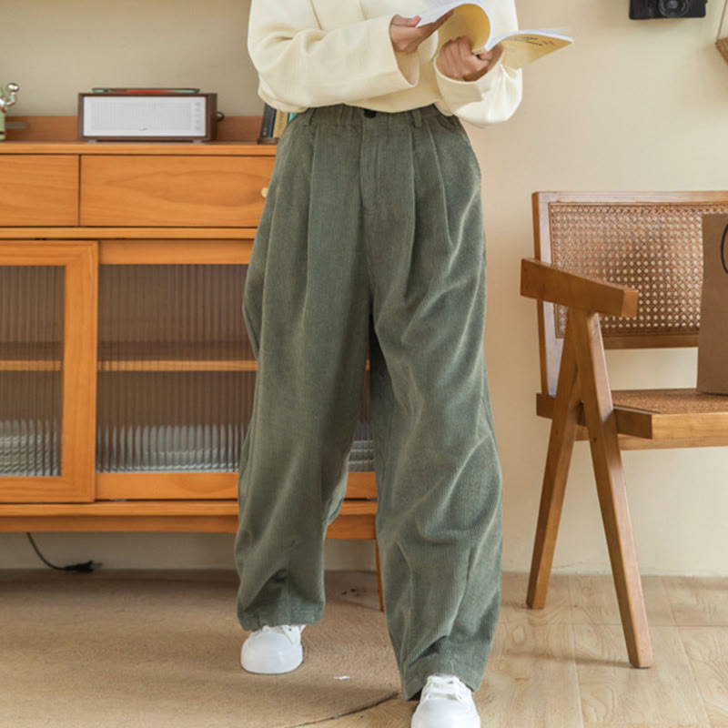 Tactile Cotton Corduroy High-Waist Meditation Pants
