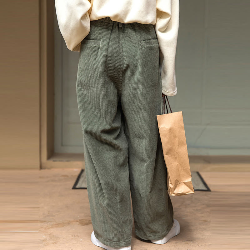 Tactile Cotton Corduroy High-Waist Meditation Pants