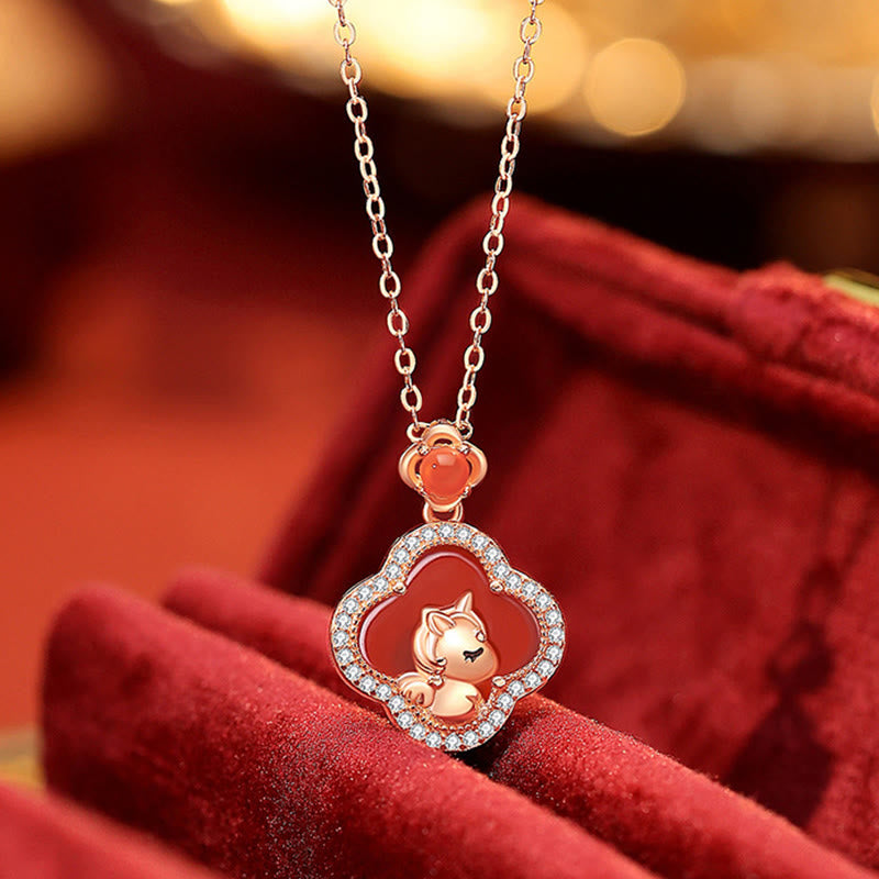 "Carry Happiness and Luck" Year of the Horse Agate Necklace Includes Gift Message Card