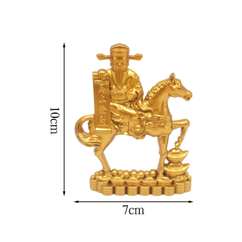 "Get Rich Now" Year of the Horse God of Wealth Ingots Prosperity Alloy Home Decoration