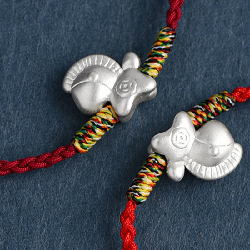 Year of the Horse 999 Sterling Silver Luck String Braided Bracelet Anklet