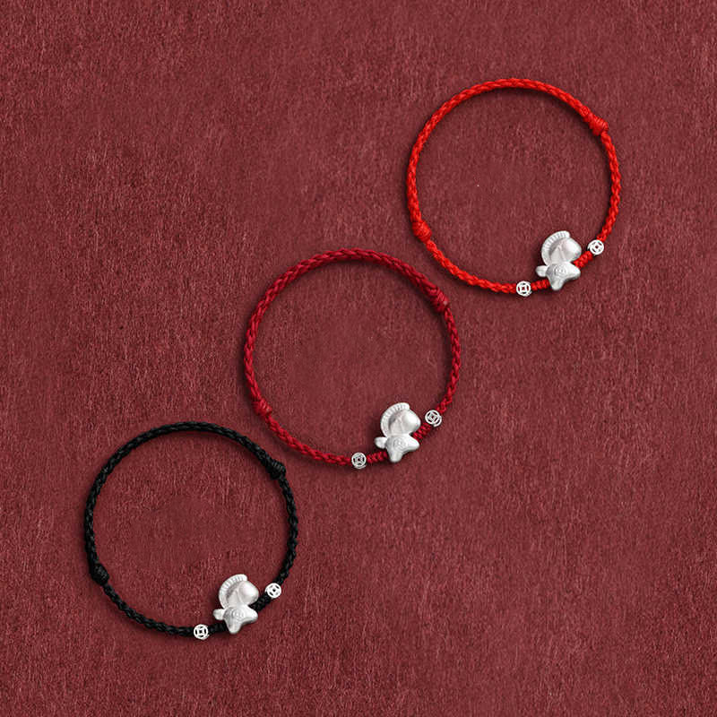 Year of the Horse 999 Sterling Silver Copper Coins Luck Rope Braided Bracelet Anklet