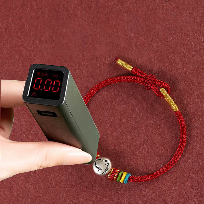 Year of the Horse 999 Sterling Silver Red String Braided Faith Bracelet