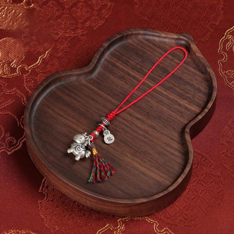 Year of the Horse 999 Sterling Silver Good Luck Copper Coins Phone Hanging Decoration