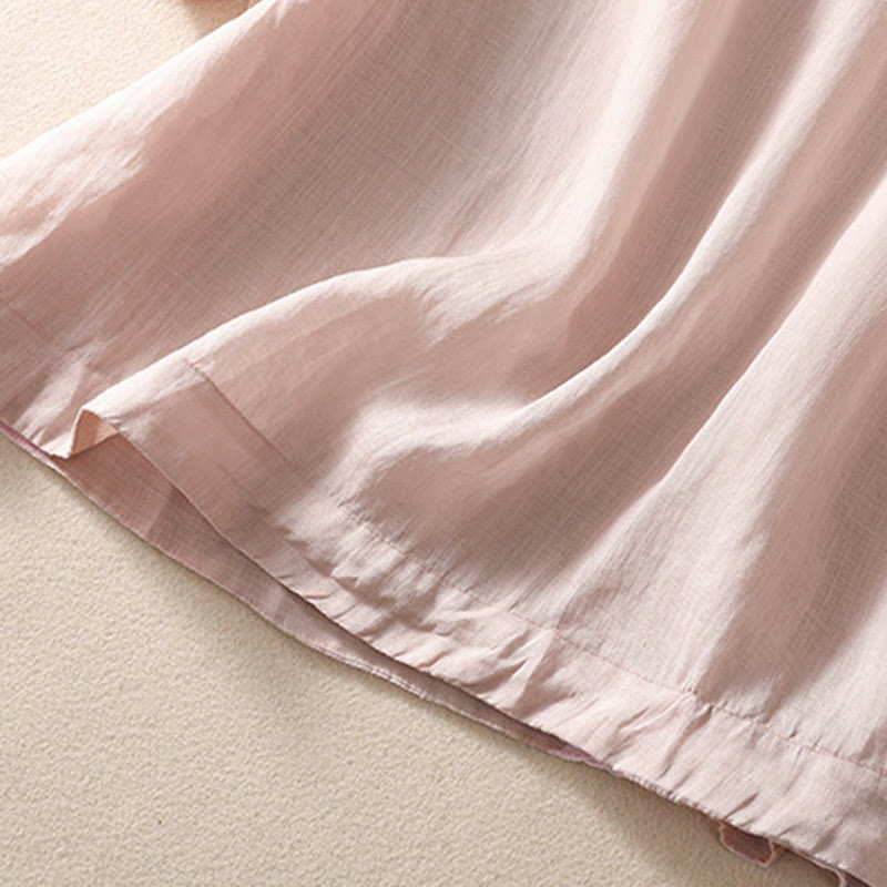 Tactile Embroidered Puff-Sleeve Meditation Shirt