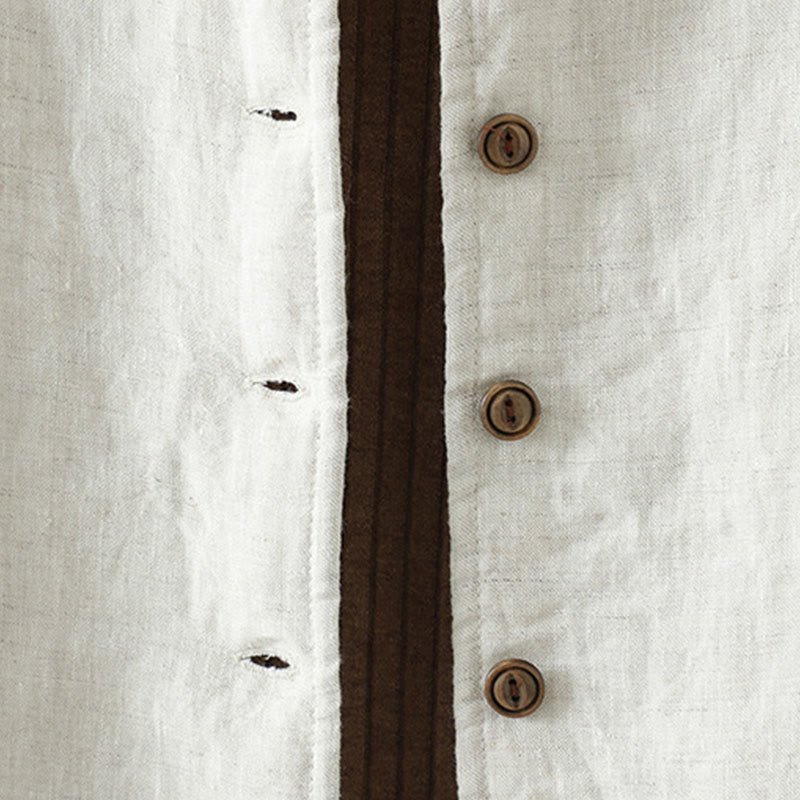 Natural Cotton Slim-Fit Crew Neck Long Sleeve Jacket