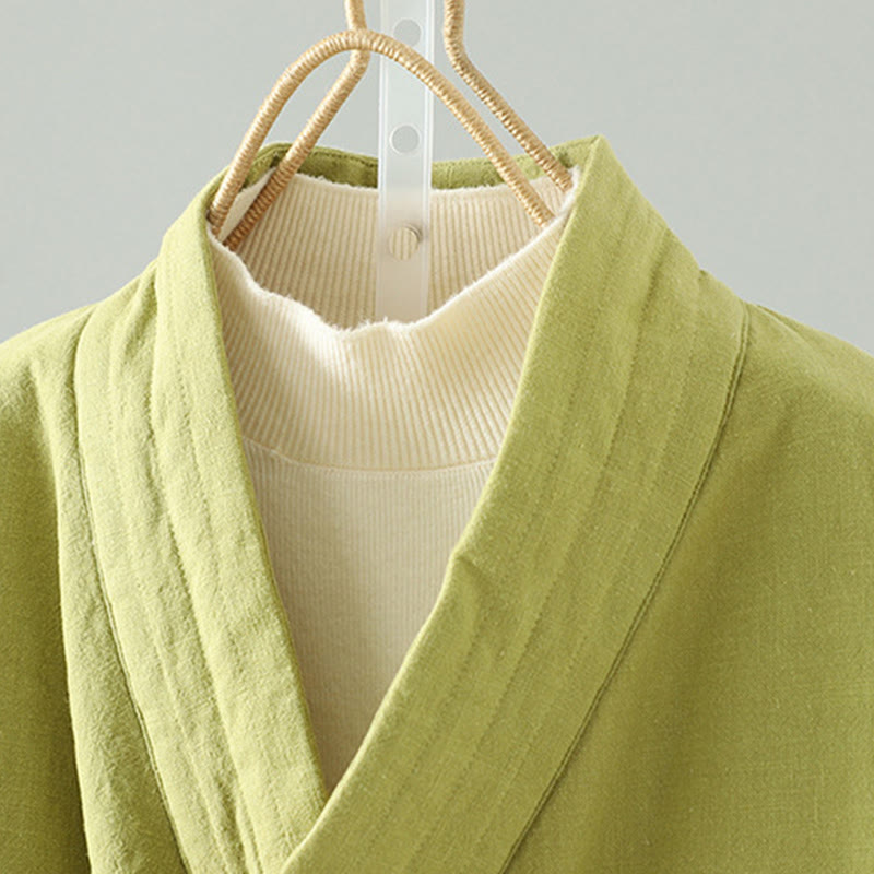 Tactile Cotton Notched Collar Meditation Jacket