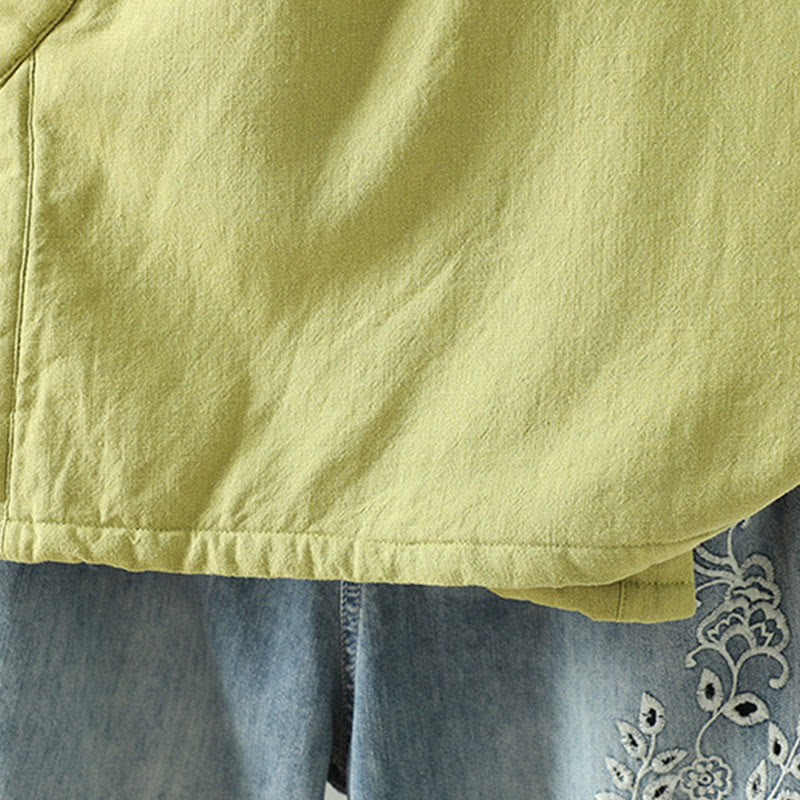 Tactile Cotton Notched Collar Meditation Jacket