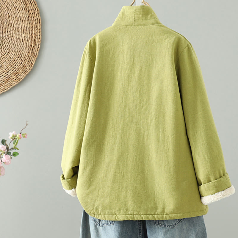 Tactile Cotton Notched Collar Meditation Jacket