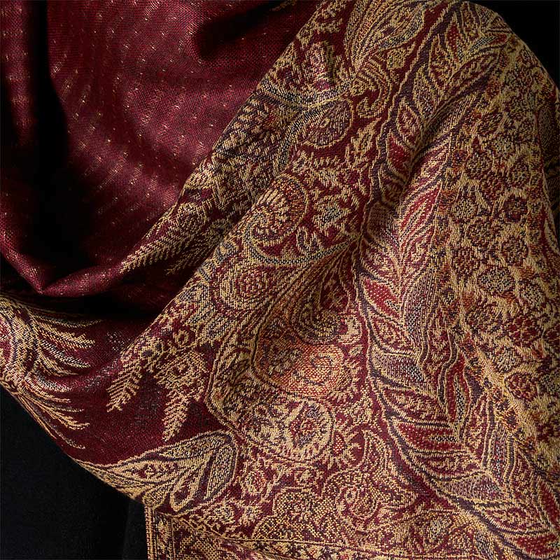 Tactile Botanical Knit Tasseled Meditation Shawl