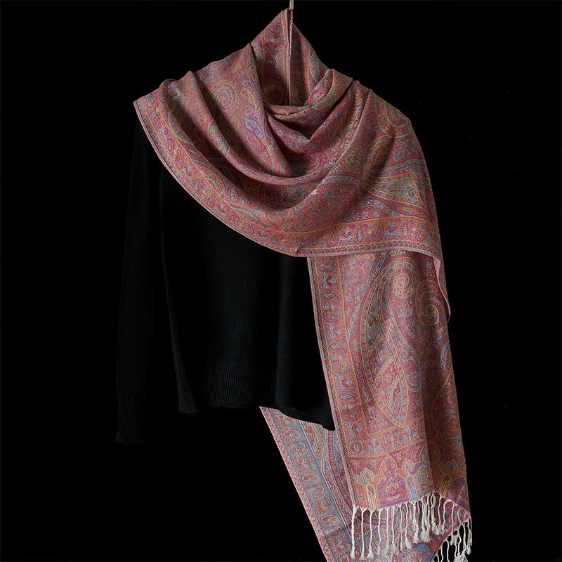 Soft Fine-Knit Tassel Tibetan Meditation Shawl and Throw