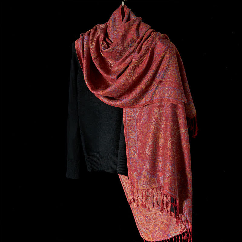 Soft Fine-Knit Tassel Tibetan Meditation Shawl and Throw
