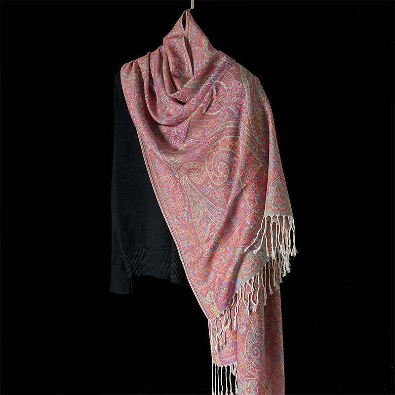 Soft Fine-Knit Tassel Tibetan Meditation Shawl and Throw