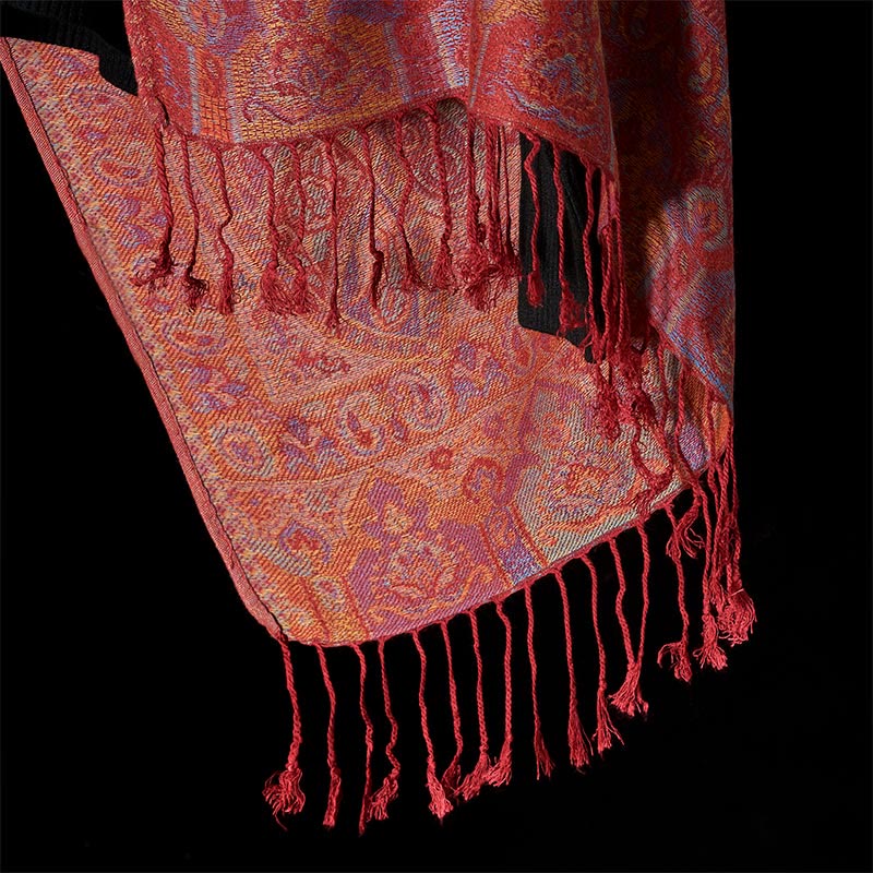 Soft Fine-Knit Tassel Tibetan Meditation Shawl and Throw
