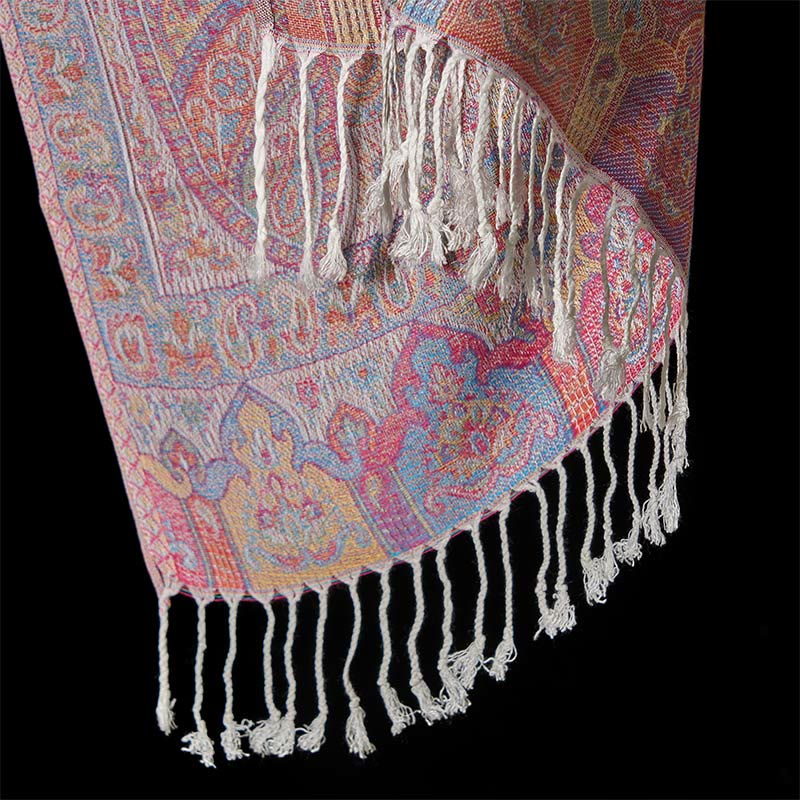 Soft Fine-Knit Tassel Tibetan Meditation Shawl and Throw