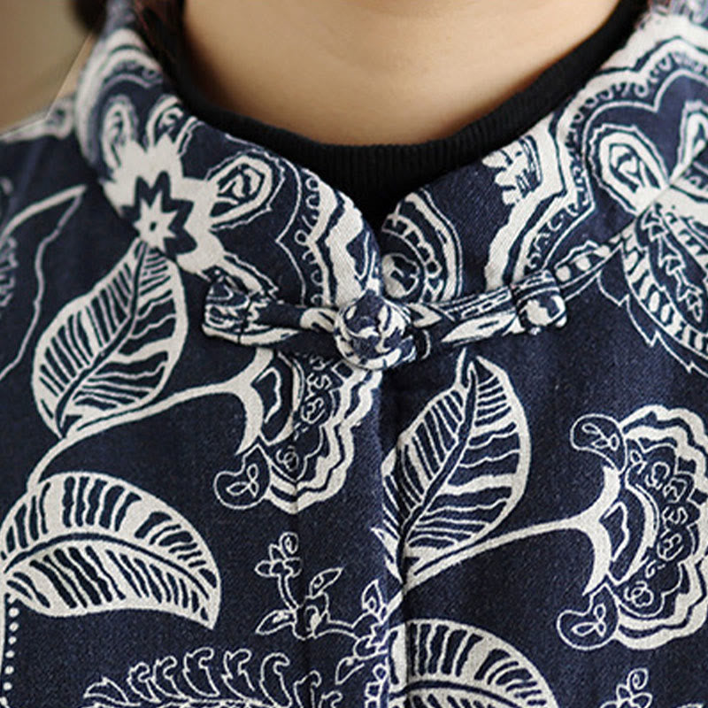Botanical Cotton Stand-Collar Mindful Layering Waistcoat